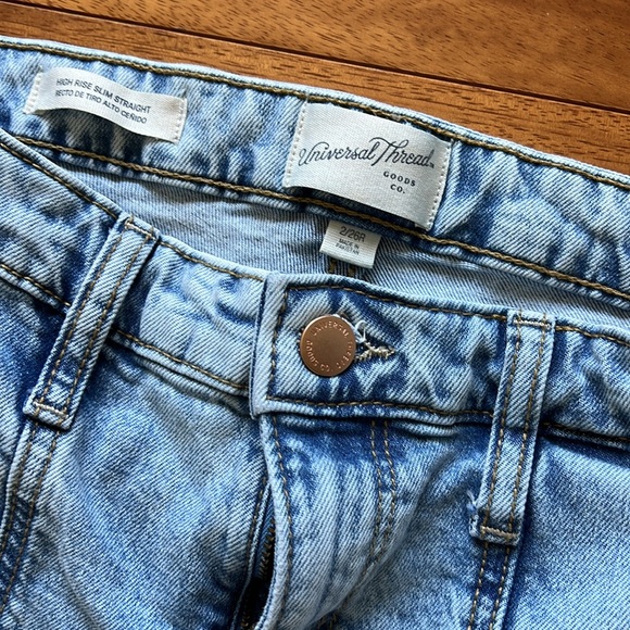 Denim jeans. Universal thread goods company. High rise slim straight. - Picture 2 of 4